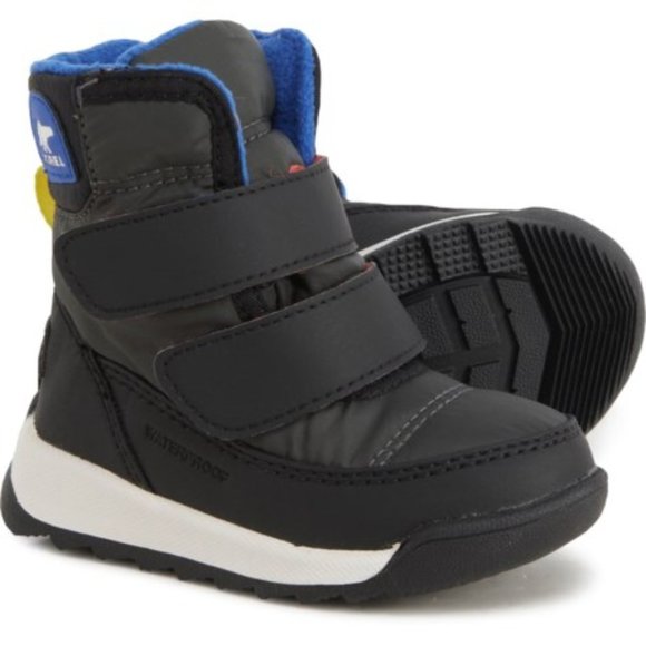 NIB SOREL TODDLER BOYS GIRLS‎ WATERPROOF WINTER VELCRO BLACK BOOTS 4 TODDLER - Picture 1 of 5